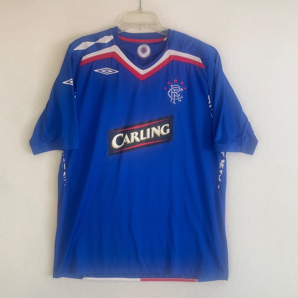 Umbro Rangers FC Soccer Jersey Mens XL Blue Carling Sponsor Shirt 2007/08